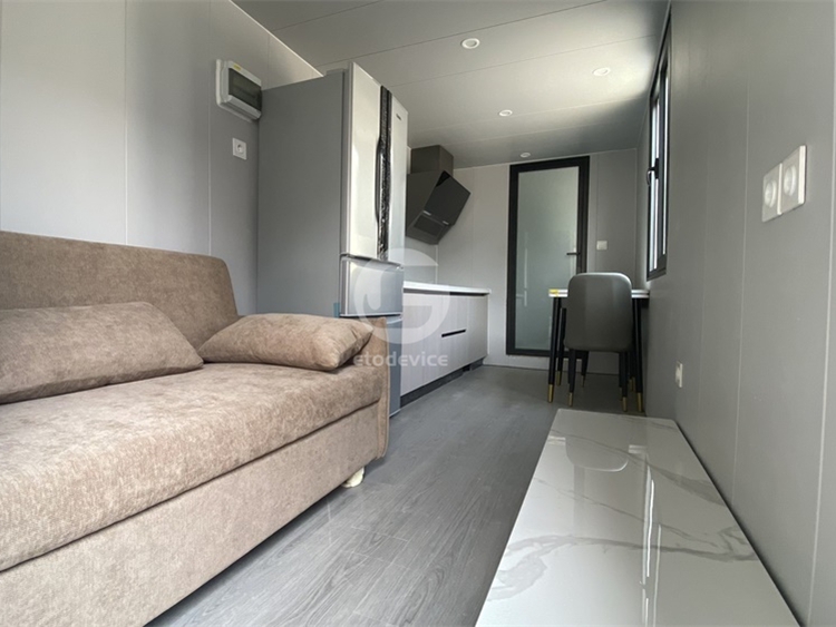Interior of the container in the living room and restaurant